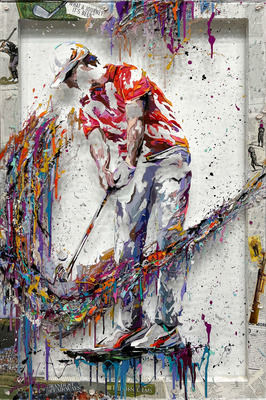 2Wild - GOLFING AFTERNOON 39/49 - MIXED MEDIA ON PLEXIGLASS - 45 X 30