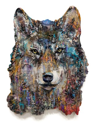 2Wild - A SOFT WATCH - MIXED MEDIA ON PANEL - 41 X 31