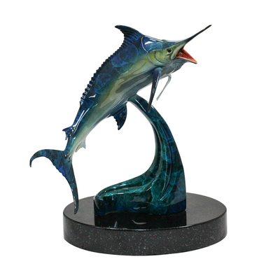 Victor Douieb - MARLIN IN BLUE - STAINLESS STEEL - 10 X 7 X 6 1/2