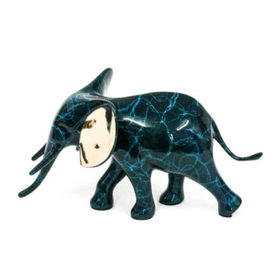 Elephant Walking Bronze Sculpture 