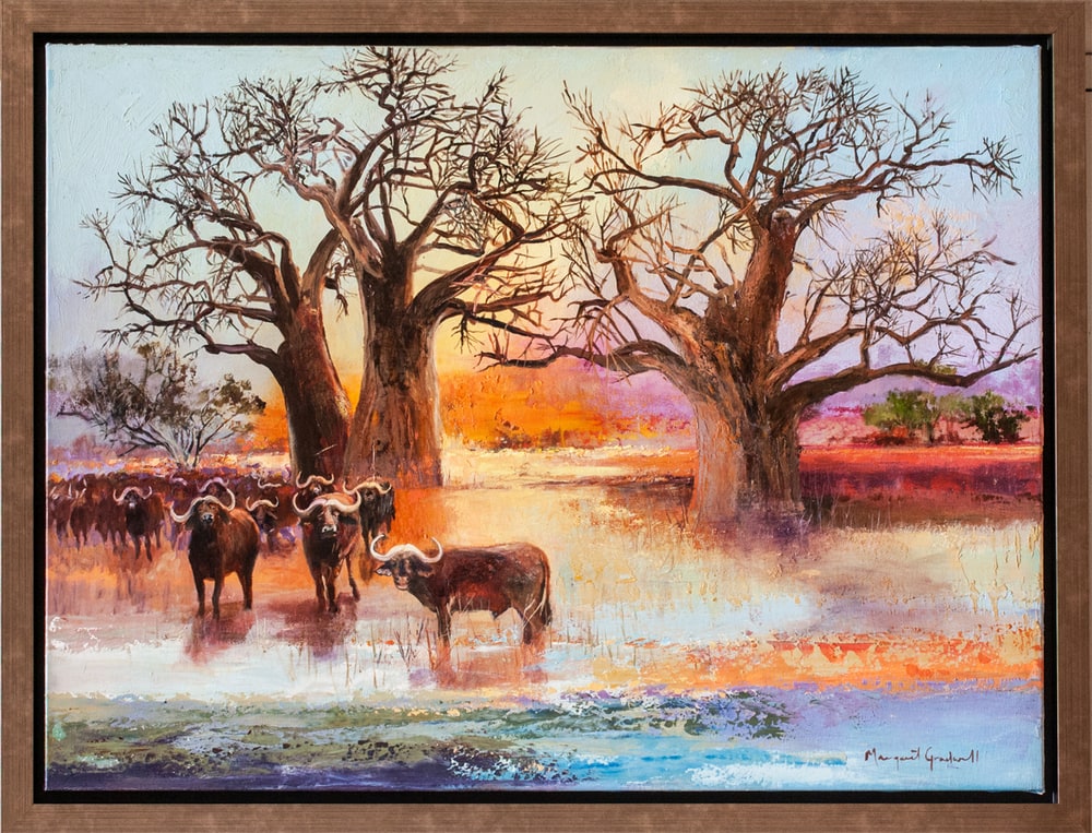 Colorful Buffalo Painting for Livingroom Oil on Canvas 'THE MAGNIFICENSE' Product Link